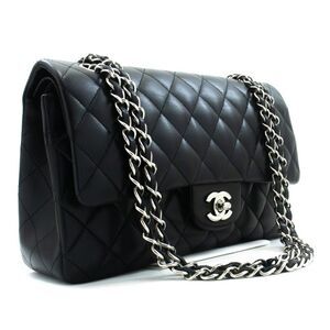 Chanel Classic Bowler Quilted Caviar Black Leather Handbag